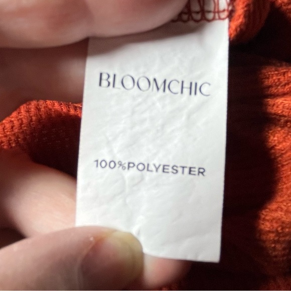 BloomChic Pumpkin Colored V-Neck Women’s Hoodie - Picture 8 of 9